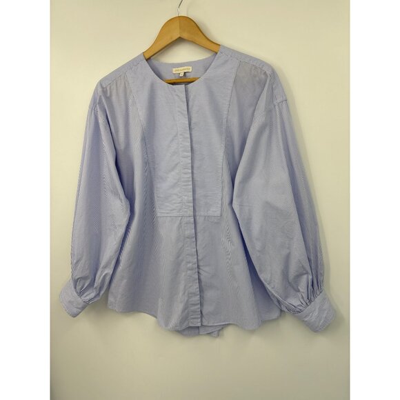 ANN MASHBURN Blue Striped Blouse - Picture 3 of 6